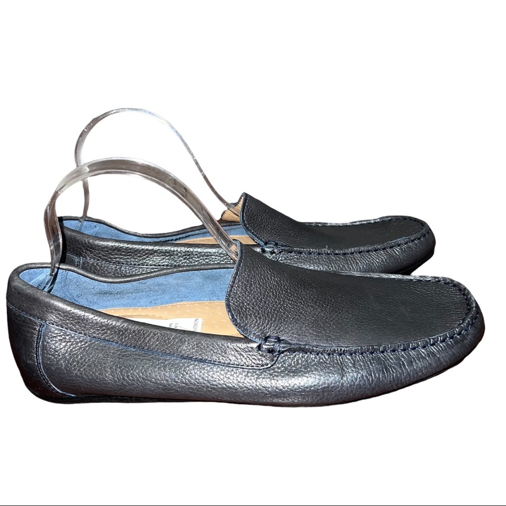 NWT Nordstrom Men’s Rack Loafer Driving Shoe Leather Navy Blue Size 11